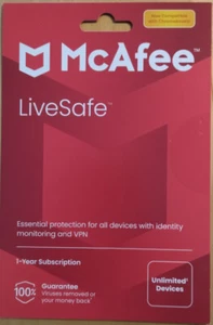 McAfee LiveSafe 1-Jahres-Lizenz für unbegrenzte Anzahl an Geräten - Bild 1 von 2
