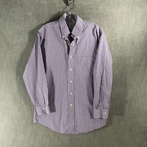 Brooks Brothers 1818 Regent Long Sleeve Button Shirt Men's M 15.5 Purple Check