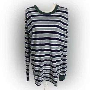 Hanna Andersson Women's XXL Blue White Striped Pajama Top Sleepwear Shirt - Picture 1 of 9