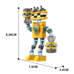 MOC My Singing Monster Yellow Wubboox Figure Blocco Costruzione Regalo per Bambini 88 PCS - Foto 1 di 2