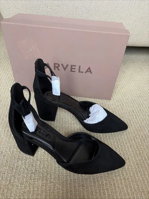Carvela Women’s Duet Leather Suede Court Shoe In Black Size Uk 4 Brand New Boxed - Image 1 of 4