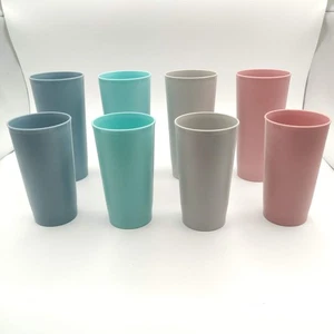 LOT OF 8 VTG. Tupperware Tumblers (4) 18oz & (4) 12oz Pastel Cups #873 & #1348 - Picture 1 of 14