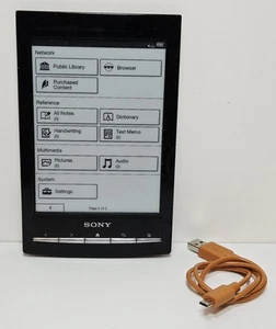 Sony PRS-T1 6" Digital eReader Touchscreen eInk 2GB WiFi Black (No Stylus) Works - Picture 1 of 6