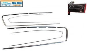 1964 - 1966 Mustang Deluxe PONY Door Panels 4 pc Stainless Steel Molding Set - Picture 1 of 11