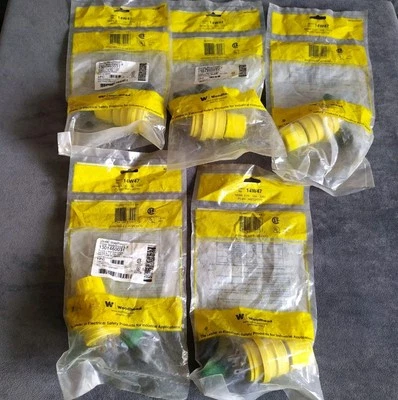 Woodhead 14W47, 125 V, 15 A, NEMA 5-15P, Yellow, Water Tight, Male Plug, 5 pcs - image 1 of 4