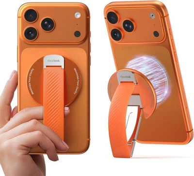 Empuñadura para teléfono MagSafe 2026 Klearlook con correa de silicona para dedos, naranja  Foto 1 de 4