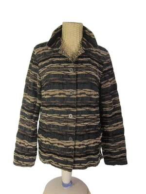 Camisa de veludo vintage Coldwater Creek feminina S marrom chita animal estampa botão LS - Imagem 1 de 4