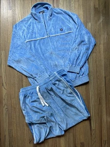 Vintage Men’s XL South Pole Blue Velour Track Suit Hip Hop Retro Streetwear - Picture 1 of 22