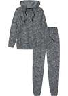 Hausanzug aus Sweatware Gr. 36/38 Grau Meliert Damen-Anzug Hose Sweatshirt Neu*