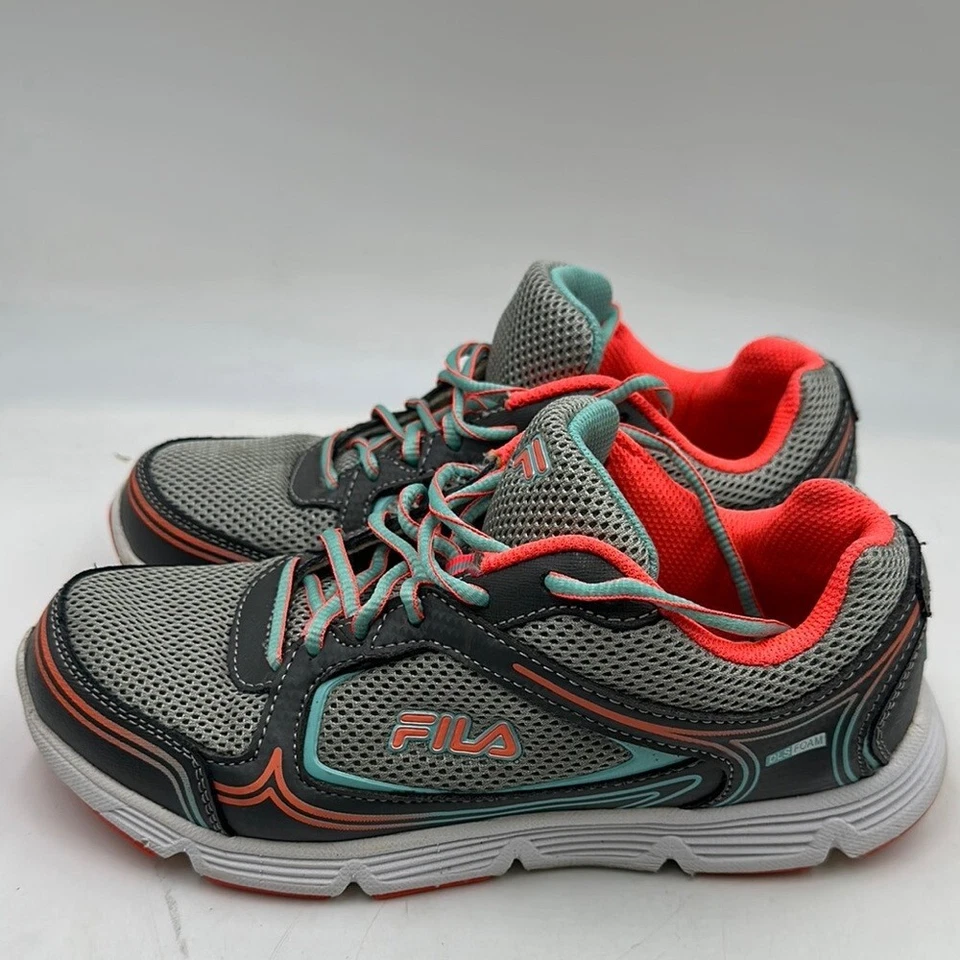 FILA DLS Foam Gray Orange Blue Athletic Running Tennis Shoes Women's Size 8 EUC - Image 1 of 4