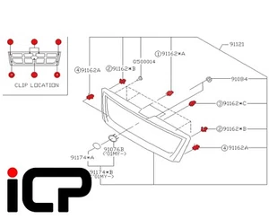 Juego de clips de parrilla delantera se adapta a: Subaru Forester 96-02 S Turbo STi STB SF5 - Imagen 1 de 1
