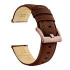 Light Brown Water Resistant Leather Brown Stitching Watch Band Watch Band