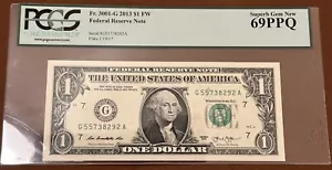 2013- FRN-$1.00- G-A Block- Fr. 3001- PCGS- 69PPQ- Top Population - Picture 1 of 2