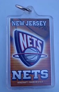 Vintage 1990's New Jersey Nets NBA Basketball Plastic Keychain Key Ring WinCraft - Picture 1 of 2