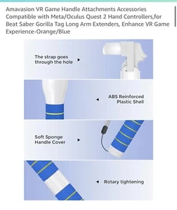 Amavasion VR Game Handle Attachments Accessories Compatible with Meta/Oculus Que - Picture 1 of 4