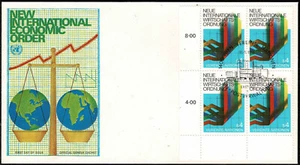 UN Geneva 1980 New International Economic Order - Block Of Four FDC 4 - Picture 1 of 1