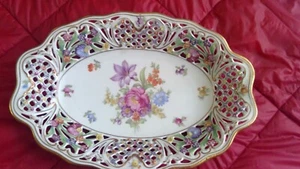 Oblong Schumann Arzberg Bavierie 12 inch Serving Plate Vintage Floral Design - Picture 1 of 6