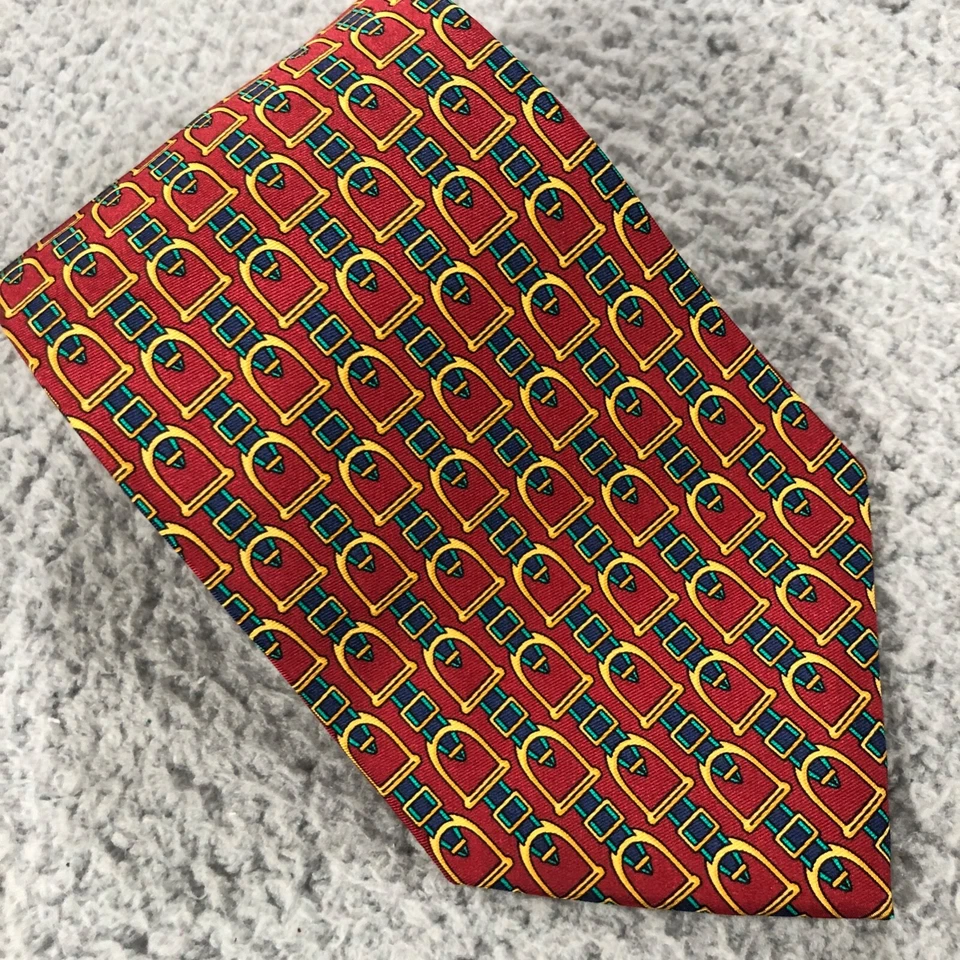 Corbata Paul Fredrick 55" silla de montar temática estribo 100 % seda Foto 1 de 4