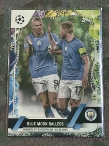De Bruyne + Haaland Blue Moon Ballers Manchester City 2022/23 Topps Carnaval - Picture 1 of 1