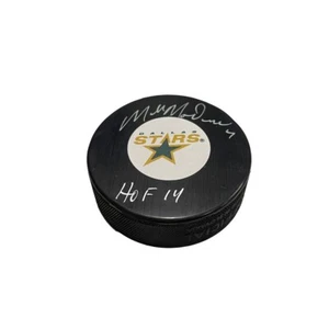 MIKE MODANO Signed Dallas Stars Puck - HOF 14 - Picture 1 of 2