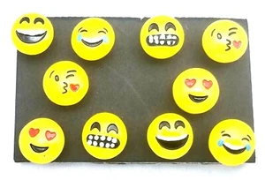 EMOJI FACES Push Pins - Set of 10 Handmade Decorative Memo Board SALE - Picture 1 of 2