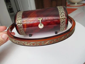 VINTAGE UNIQUE ROUND DESIGN LUCITE PURSE TYROLEAN NY! OOAK RARE & HTF Design Wow - Picture 1 of 12