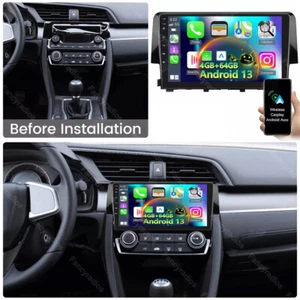 For Honda Civic 2016-2020 Carplay Android 13.0 Car Radio 4G+64G GPS Navi WIFI - Picture 1 of 16