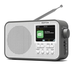 DAB+ DAB FM Radio Speaker Bluetooth Portable Rechargeable AZATOM Aspire G2 Grey - Picture 1 of 9