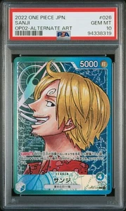PSA 10 Sanji Leader Alternate Art OP02-026 2022 ONE PIECE Card Japanese - Picture 1 of 4
