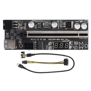 PCI E Adapter Card Temperature Display PCI E Riser Board Card With 1X Adapte NEW - Afbeelding 1 van 12