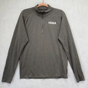 HOKA X Rabbit Pullover Para Hombres Grande Gris Cuarto Cremallera Camisa para Correr Agujeros para los Pulgares - Imagen 1 de 10