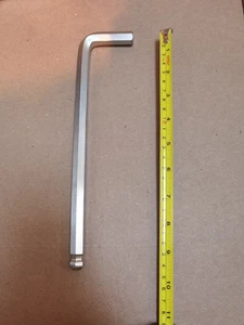 SNAP-ON TOOLS 12 MM L-SHAPED L SHAPE HEX ALLEN WRENCH KEY Ball End 9" Chromium - Picture 1 of 2