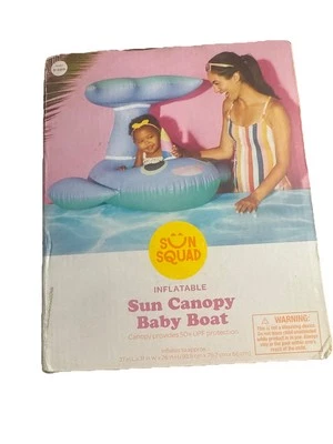 Inflatable Sun Canopy Baby Boat Narwhal Whale Sun Squad New 9-24 Months - Image 1 of 4