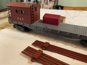 Gilbert American Flyer S Gauge 945 Work Caboose w/Fences (American Flyer Lines) - Picture 1 of 24