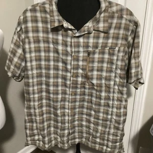 Columbia button down plaid s/s omni-shade men's shirt XL - Picture 1 of 1