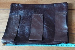 Brand New Homesewn Genuine Brown Leather Zipped Belt Purse - Picture 1 of 13