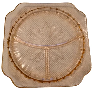 JEANNETTE ADAM PINK DEPRESSION GLASS GRILL PLATE 9.5" EUC 1932-34 - Picture 1 of 2