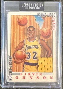 2022 Jersey Fusion Magic Earvin Johnson Game Used Jersey Swatch Lakers - Picture 1 of 2