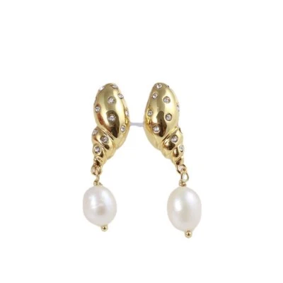Pendientes Kate Spade New York Conch tono oro perlas Foto 1 de 4