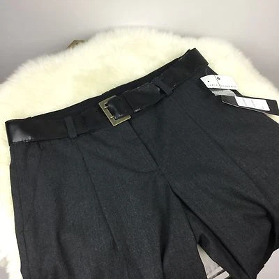 $NEW Robert Rodriguez Wide Leg Wool Blend Bermuda Capris Charcoal Gray Sz 4 $275 - Image 1 of 4