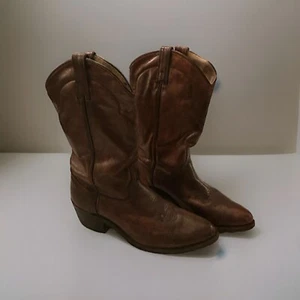 Cowboy Work Boots Brown Leather Oil/Chemical Resistant Mens 9.5 D - Picture 1 of 12