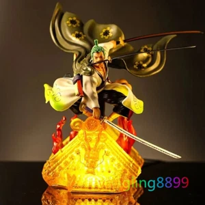 Anime Figure Collect Roronoa Zoro Pvc Model On Housetop Light Up Decor Toy 25cm - Picture 1 of 5