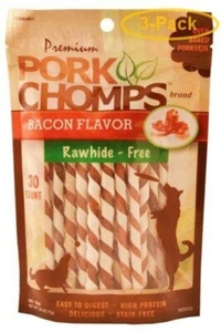 Scott Pet Pork Chomps Premium Pork Twistz - Bacon Mini - 30 Count - Pack of 3 - Picture 1 of 1
