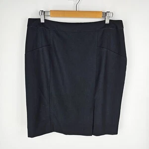 Portmans Skirt Womens 16 Black Pencil Split Front Lined Polyester Blend Work - Picture 1 of 7