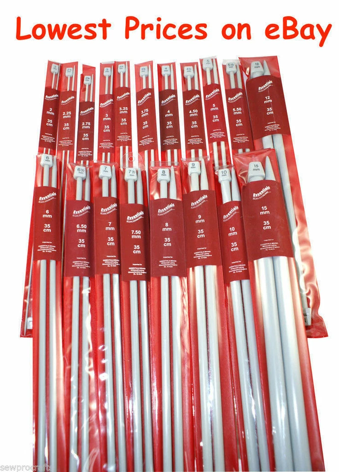 Whitecroft Essentials 35cm Knitting Needles Pins - ALL SIZES 2mm to 15mm