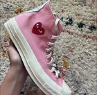 Wmns Size 10 -pink Converse Chuck Taylor All Star High x Comme des Garcons Play