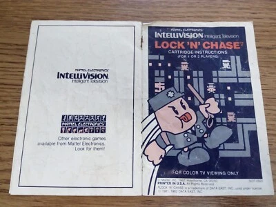 Lock 'N' Chase Mattel Intellivision game program cartridge instructions for sale - Image 1 of 4