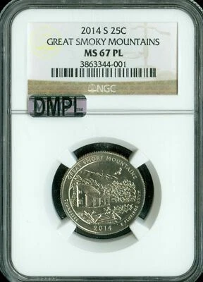 2014 S GREAT SMOKY MOUNTAINS QUARTER NGC MS67 DMPL FINEST REGISTRY * - Image 1 of 2