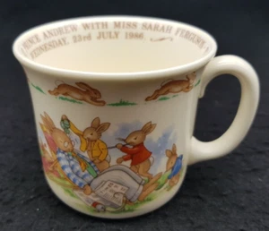 1986 Royal Doulton Bunnykins Mug - Prince Andrew &Sarah Ferguson Wedding (D) - Picture 1 of 7