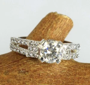 1.25 Ct White Diamond Solitaire 6 x 6 mm Round Cut Certified Men's Wedding Ring - Picture 1 of 8